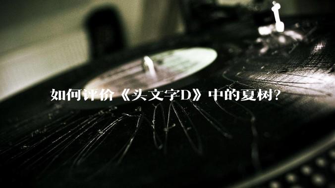 如何评价《头文字D》中的夏树？